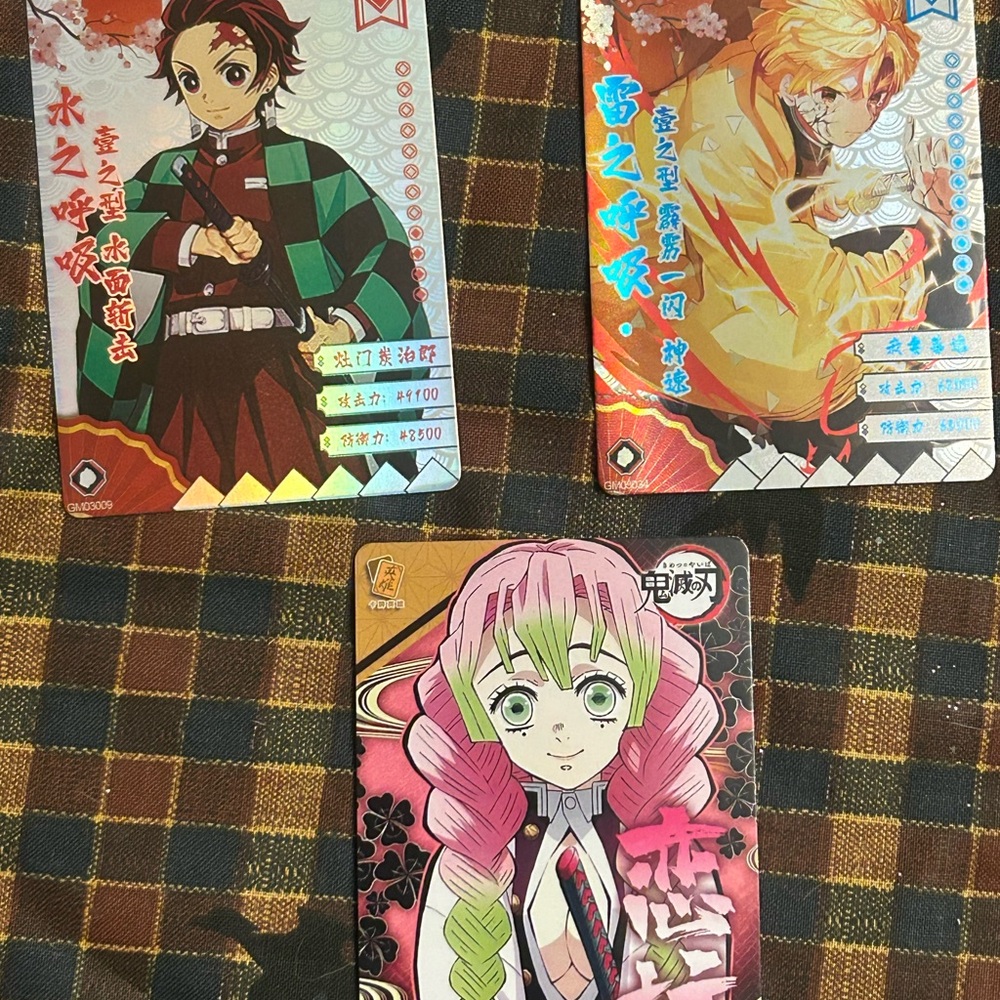 Anime Character Trading Cards - Pink, Green, Red - Brand: